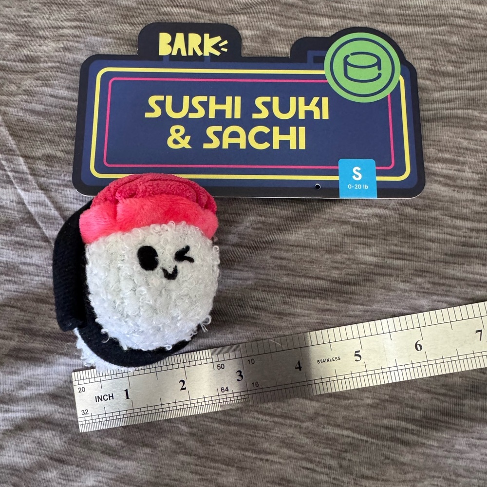 BARK Sushi Suki & Sachi Plush Dog Toy – Size Small (0–20 lbs)